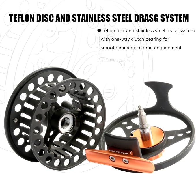 M MAXIMUMCATCH Maxcatch ECO Large Arbor Fly Fishing Reel (3/4wt 5/6wt 7/8wt) and Pre-Loaded Fly Reel with Line Combo