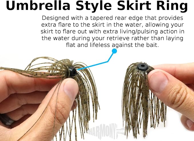 Harmony Fishing – Quick Change Umbrella Skirts for Fishing Jigs, Spinnerbaits, Buzzbaits, Lures, Baits (10 Pack)