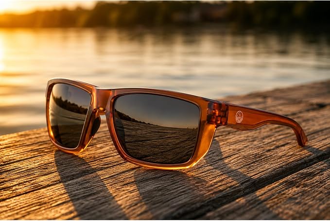 Polarized Fishing Sunglasses for Men - UV400 Protection - Lake, River, Ocean - Lightweight TR90 Frame
