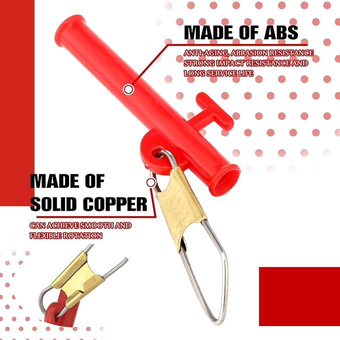Soulchen 50 Pcs Sinker Slides for Catfishing with Metal Snaps ABS Fishing Weight Sinkers Slider Clip Outdoor Accessories Catfishing Tackle Equipment for Fishing Boat Beach