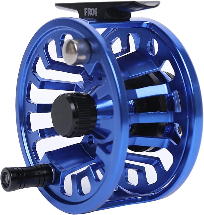 Raprance Fly Fishing Reel,CNC-Machined Aluminum Alloy Fly Reel Large Arbor Fly Reel, 3/4, 5/6, 7/8 wt Blue