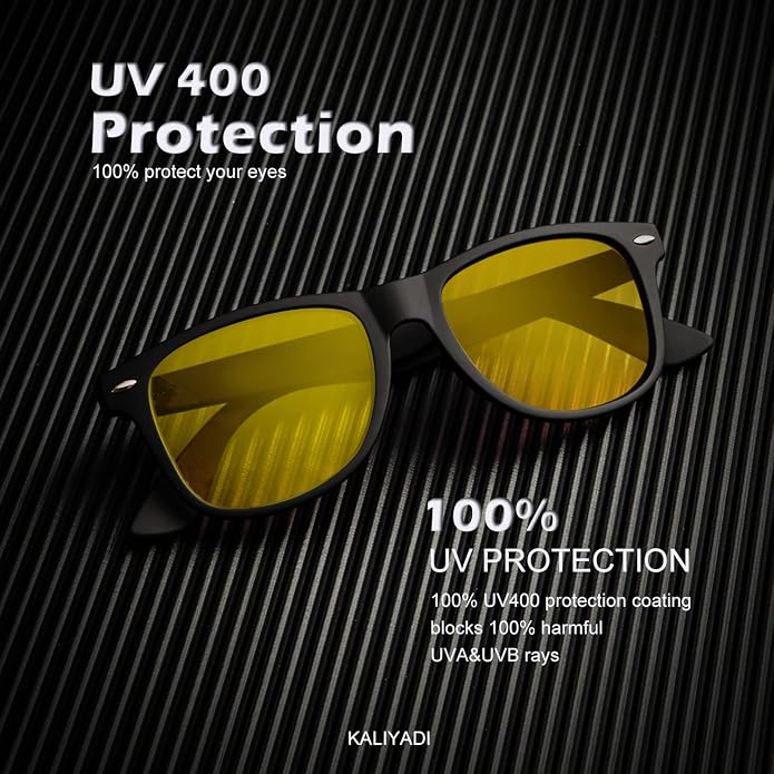 KALIYADI Polarized Sunglasses for Men and Women Matte Finish Sun glasses Color Mirror Lens UV Blocking (3 Pack)