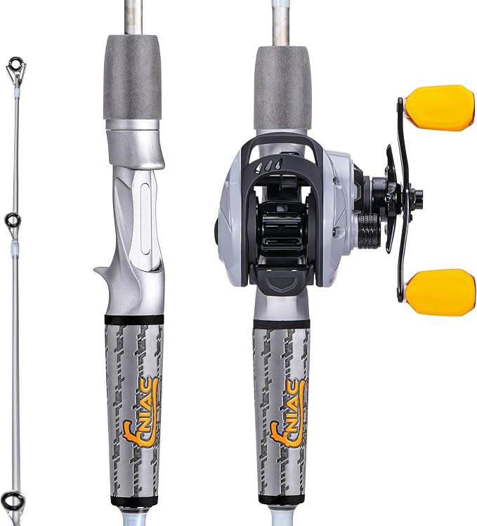 Sougayilang Spinning& Casting Fishing Rod Combos with Graphite 2Pc Blanks Fishing Reel for Bass Fishing