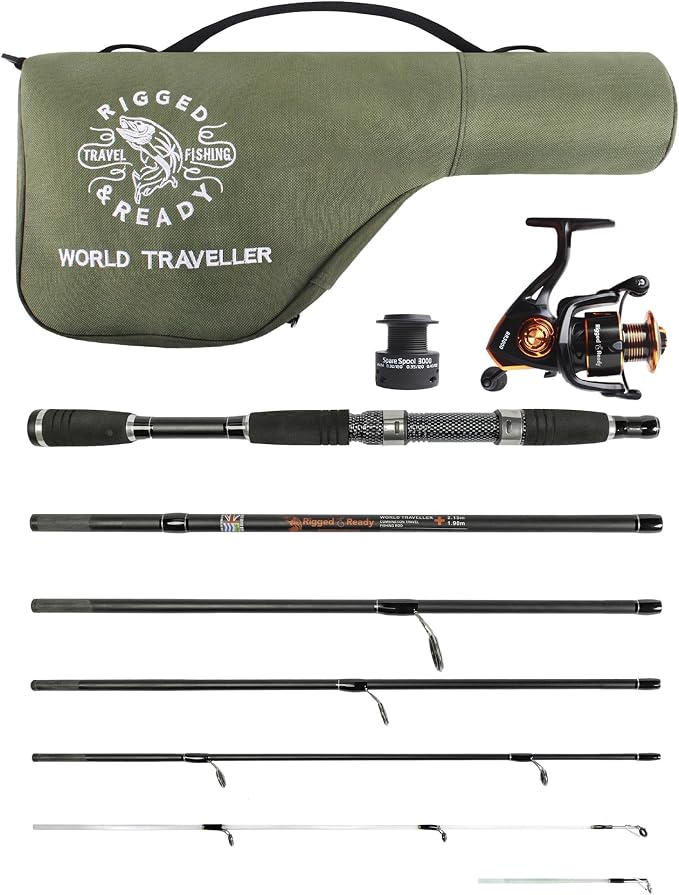Rigged and Ready Smuggler Series™ Travel Fishing Rods. Super Compact, 1 Spinning Rod and Reel Combo, 4 Spin, 1 Casting Rod + Cases. 2, 3 or 4 Tips. Spin and General Freshwater - Saltwater Fishing