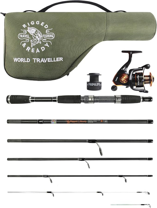 Rigged and Ready Smuggler Series™ Travel Fishing Rods. Super Compact, 1 Spinning Rod and Reel Combo, 4 Spin, 1 Casting Rod + Cases. 2, 3 or 4 Tips. Spin and General Freshwater - Saltwater Fishing