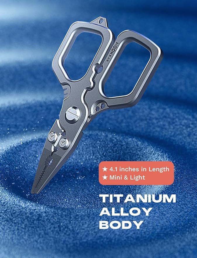 HOOK-EZE Multi-Function Fishing Pliers, Saltwater Resistant Fishing Scissors, Tungsten Cutters, Knot Tying Tool with Lanyard, Split Ring Hook Remover, Gifts for Men