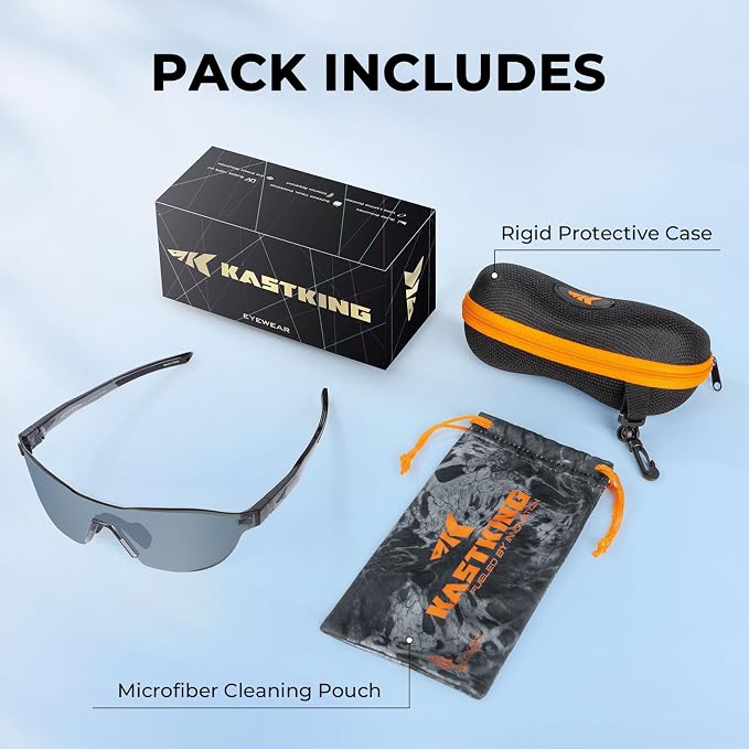 KastKing Nizini Polarized Sports Fishing Sunglasses, With PuriVex Protective Lens Coating, Rimless Wrap Design, Men Women