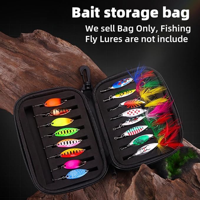 EVA Bait Storage Binder Bag, Waterproof Fishing Fly Lure & Spinner Bait Organizer, Leader Wallet Tackle Binder Case Bag