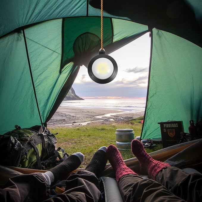 Portable Camping Lantern LED Tent Light Hanging Outdoor Emergency Lantern for Hiking and Fishing with Battery Powered Flashlight for Camping Essentials
