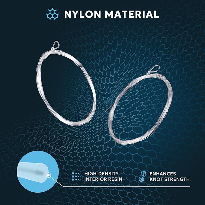 SF Pre-Tied Loop Fly Fishing Tapered Leader Nylon Clear Trout Freshwater Saltwater Bonefish Permit Bass Salmon Steelhead 7.5FT 9FT 10FT 12FT 15FT 0X 1X 2X 3X 4X 5X 6X 7X
