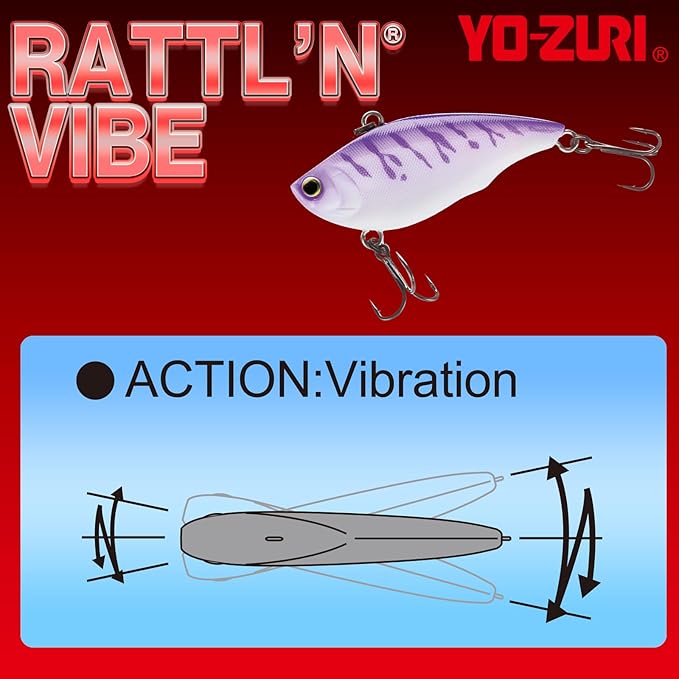 YO-Zuri Lure, Vibration, Rattling Vibration, Shimmy Fall, Bass Fishing, Fishing Gear, Sea Fishing, Freshwater Sea Bass