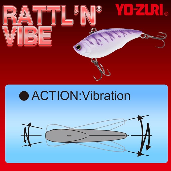 YO-Zuri Lure, Vibration, Rattling Vibration, Shimmy Fall, Bass Fishing, Fishing Gear, Sea Fishing, Freshwater Sea Bass