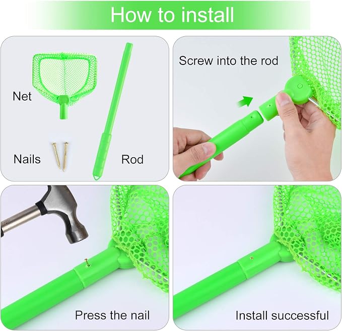 Coopay 2 Pieces Butterflies Fishing Net Catching Bug Floating Bait Beach Nets for Outdoor Playing