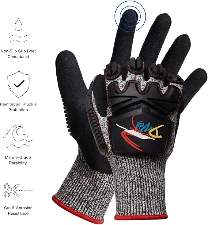 D Vein Lobster Gloves for Diving Kevlar Spearfishing Dive Glove Puncture Resistant