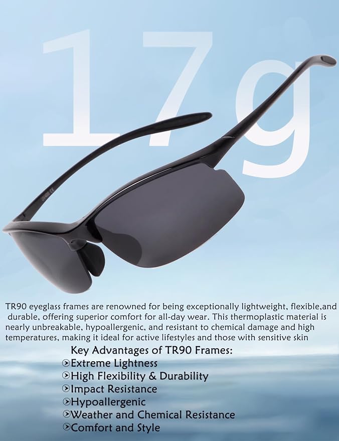 17g Polarized Sports Sunglasses for Men Women Tr90 Frame UV400 Protection Sun Glasses for Cycling Fishing Driving