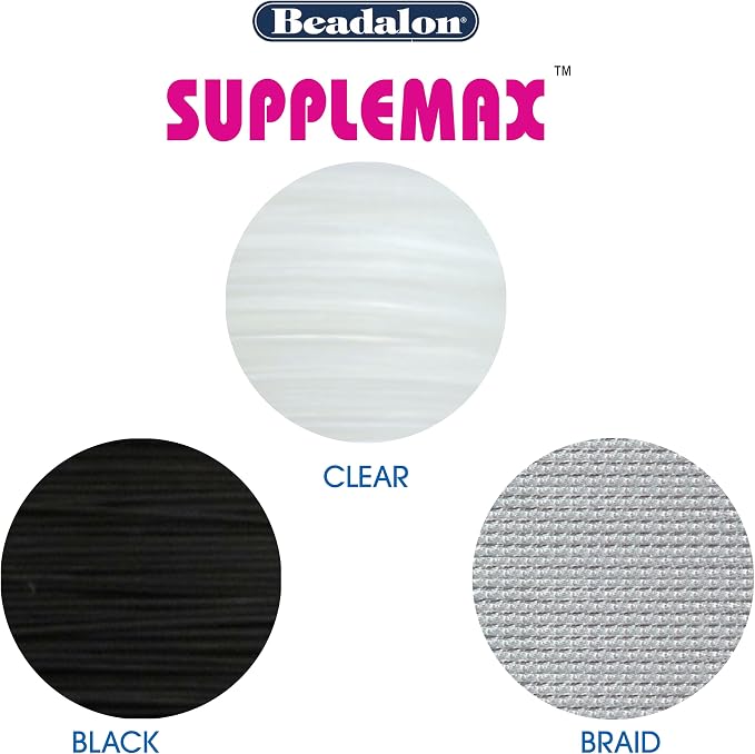 Beadalon SuppleMax Illusion Beading Cord, 0.30 mm / 0.012 in, Clear Monofilament, 50 m / 164 ft