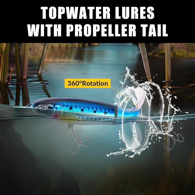 THKFISH Fishing Lures Kit with Multi Jointed Swimbaits Surface Popper Crankbaits Pencil Minnow Frog, 28pcs Topwater Trout Bass Fishing Tackle Fathers Day Fishing Gifts for Men Dad