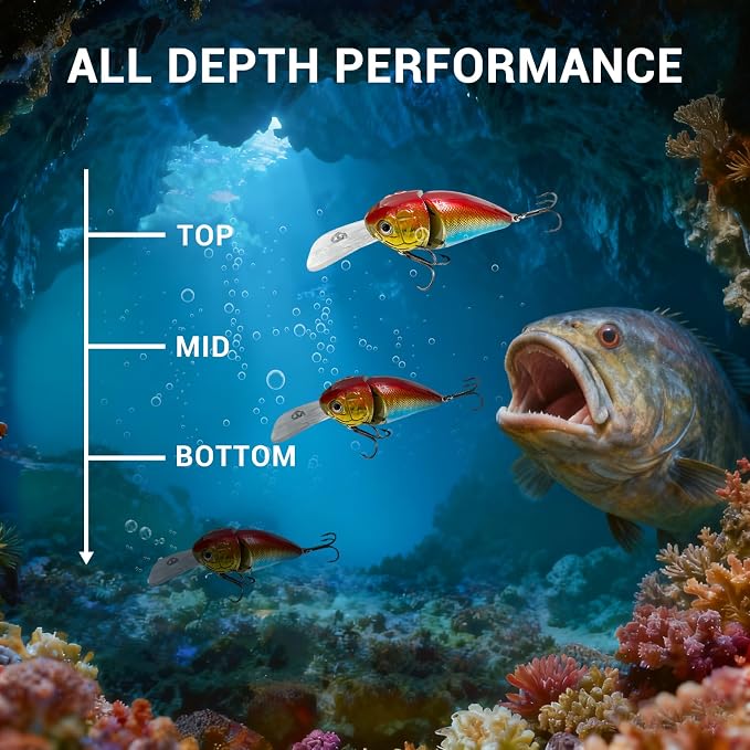 Keenjorika Fishing Lures Multi Jointed Fish Fishing Kits, Slow-Sinking Lifelike Segmented Swimbait Crankbaits, Realistic Swimming Action for Bass, Trout, Pike & Walleye, Freshwater and Saltwater