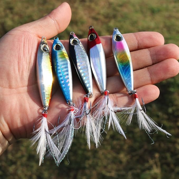 Sougayilang Jigs Fishing Lures Sinking Metal Spoons Micro Jigging Bait