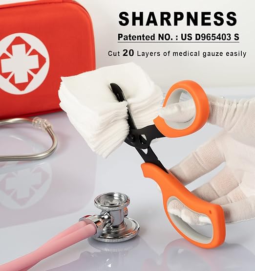 MEUUT 2 Pack Medical Scissors Trauma Shears for Left and Right Hand-8 inch Patented Bandage Scissor Heavy Duty Surgical Grade EMT Scissors for EMT Workers Doctors Nurses
