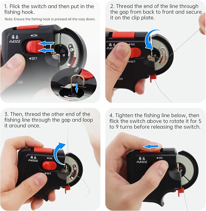 Automatic Fishing Hook Tier Machine, Electric Device Fast Tying Tyer, Fishing Hook Line Tyer Machine Tying Device, Bundle Tie Knot Tools
