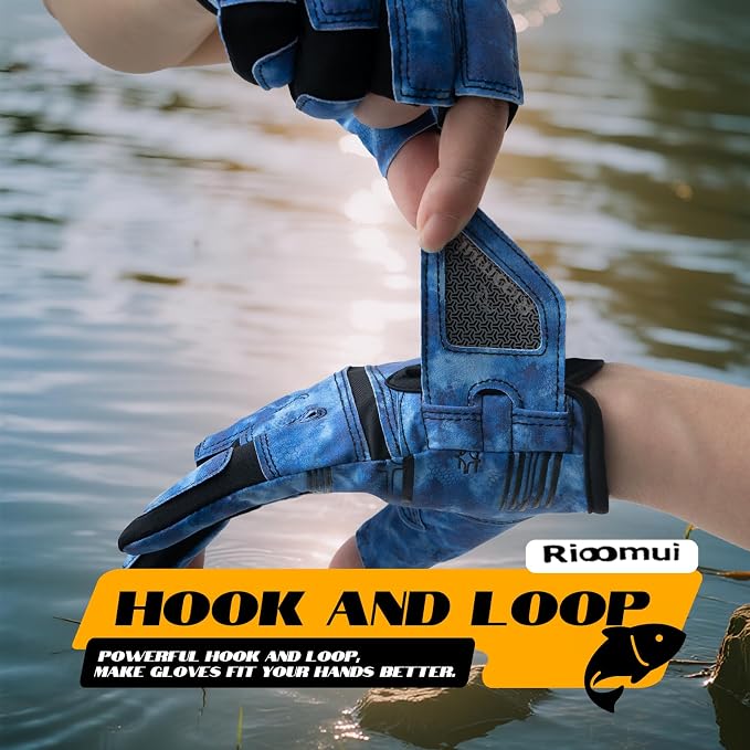 3-Cuts Fishing Gloves Men, Lightweight Breathable Anti-Slip Kayak Gloves Women for Kayaking, Sailing,Paddling,Rowing Enhanced Grip and Comfort