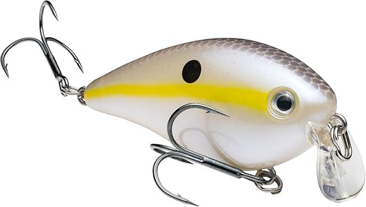 Strike King KVD 2.25 Shallow Fishing Lure, Shallow Running Squarebill Crankbait, Chartreuse Shad, 3/8-Ounce