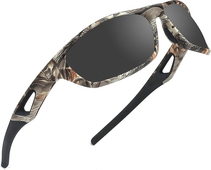 Camo Polarized Wrap-around Sport Sunglasses for Men Women UV400 Driving Fishing Hunting Sun Glasses