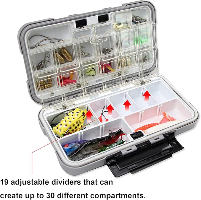 Fishing Tackle Box, Floating Storage Box, Double-Sided Lure Box with Adjustable Dividers Organizer Making Kit Container