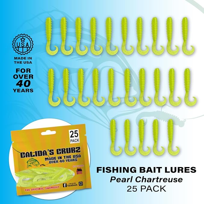 Galida's Grubz Soft Plastic Fish Bait Lures for Fishing | Fishing Bait Lure with Deep Ribs | Great for Beginners and Advanced Fishermen