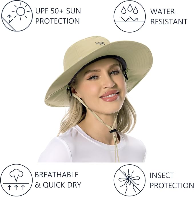 BASSDASH UPF 50+ Mosquito Sun Hat with Hidden Head Net and Neck Flap for Men Women Outdoor Fishing Hiking Camping