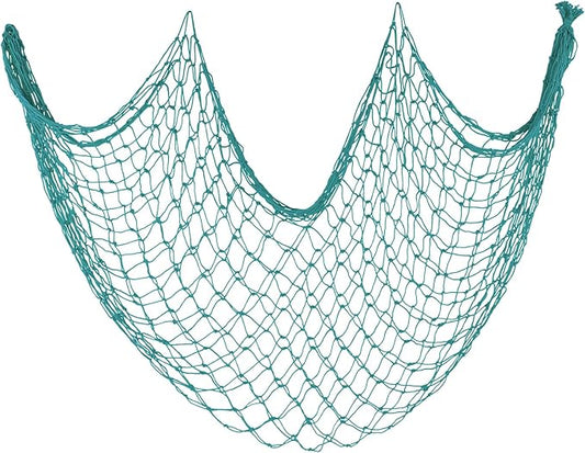 ZUEXT Aqua Decorative Fishing Net 5x10 ft, Large Picture Fish Net, Wall Photo Hanging Fishnet for Nautical Mermaid Pirate Ocean Themed Hawaii Beach Under the Sea Party Decorations