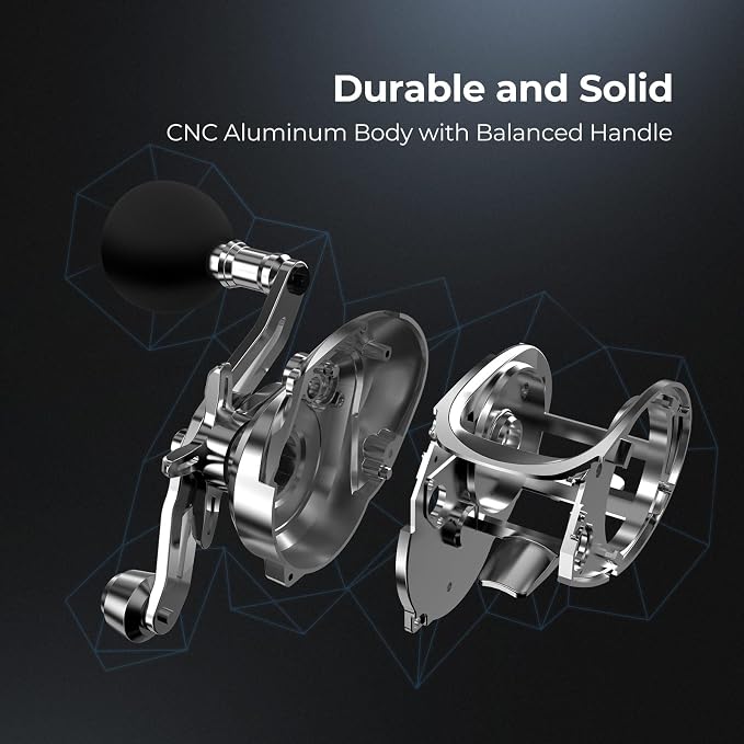 Piscifun Alinox 300 Baitcaster Fishing Reel,Aluminum Frame Baitcasting Reel, 33Lbs Max Drag, Freshwater & Saltwater Low Profile Casting Reel for Musky, Available in 6.6:1/8.1:1 Gear Ratio