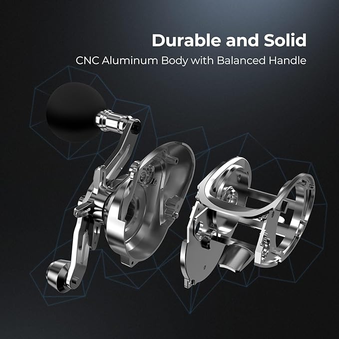Piscifun Alinox 300 Baitcaster Fishing Reel,Aluminum Frame Baitcasting Reel, 33Lbs Max Drag, Freshwater & Saltwater Low Profile Casting Reel for Musky, Available in 6.6:1/8.1:1 Gear Ratio