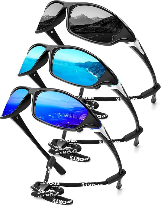 KALIYADI 4 Pack Polarized Sunglasses-Men Sports Sun-glasses: Mens Sunglasses UV Protection for Fishing Driving Cycling