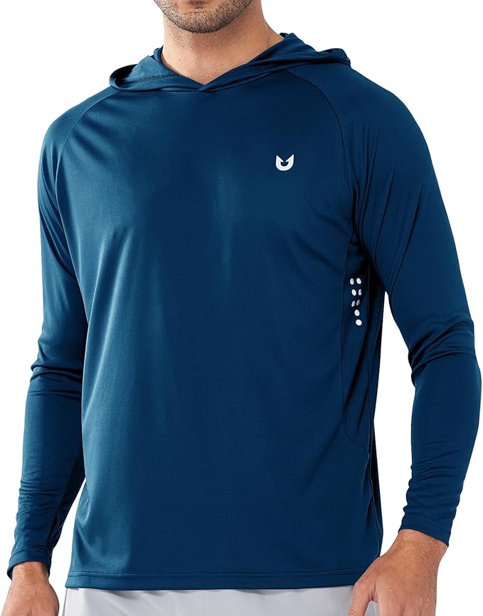 NORTHYARD Men's UPF 50+ Rash Guard Hoodie Long Sleeve Sun Protection Shirt Fishing Swim Beach Hiking Quick Dry Lightweight