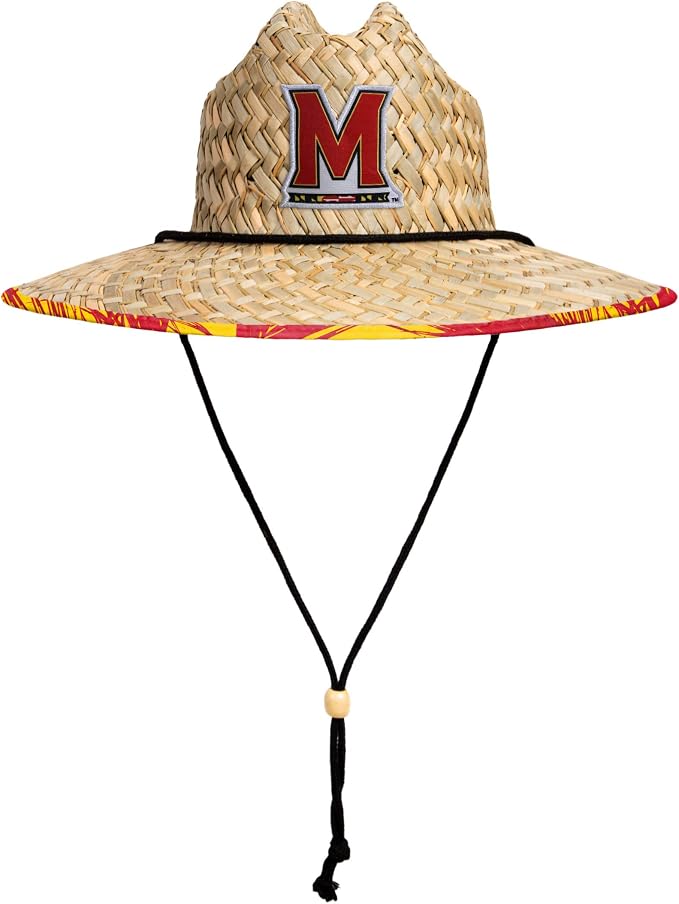 FOCO Men's NCAA College Team Logo Floral Straw Sun Hat