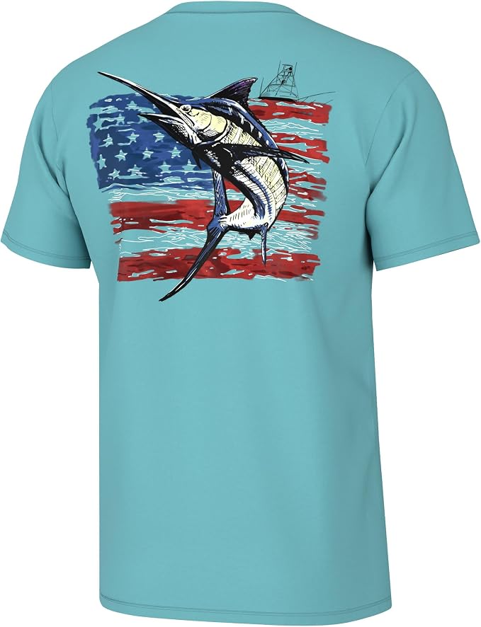 HUK Mens Performance Fishing Logo Tee, Short Sleeve T-Shirt for Men