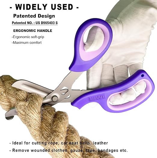 MEUUT 2 Pack Medical Scissors Titanium-coated Trauma Shears for Left and Right Hand -8 inch Heavy Duty Bandage Scissor Surgical Grade Shears EMT Scissors for EMT Workers Doctors Nurses