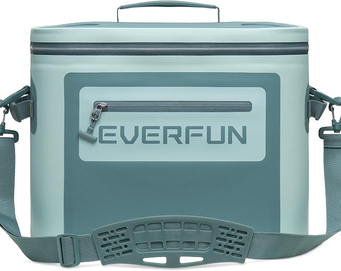 EVERFUN Soft Cooler 30 Can, Portable 24qt Insulated Small Cooling Lunch Box for Men and Women, Leakproof Ice Chest Bag for Travel, Beach, Camping, Boating, Fishing, Tailgating, Work and Picnic