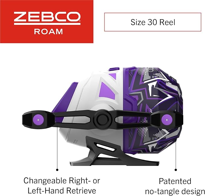 Zebco Roam Spincast Reel and Fishing Rod Combo, 6-Foot 2-Piece Fiberglass Fishing Pole with ComfortGrip Handle, Quickset Anti-Reverse Fishing Reel, Pre-Spooled with 10-Pound Zebco Line