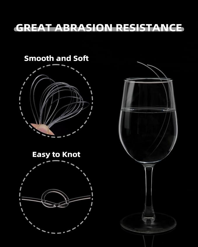BLUEWING Monofilament Fishing Line Clear Mono Fish Wire Thin Diameter String 6-400 lbs, 50-3000 Yards