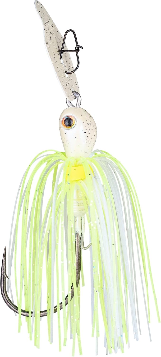 Strike King Thunder Cricket Fishing Lure, Vibrating Swim Jig, Silver Blade, 4/0 Jungle-Style Flipping Hook