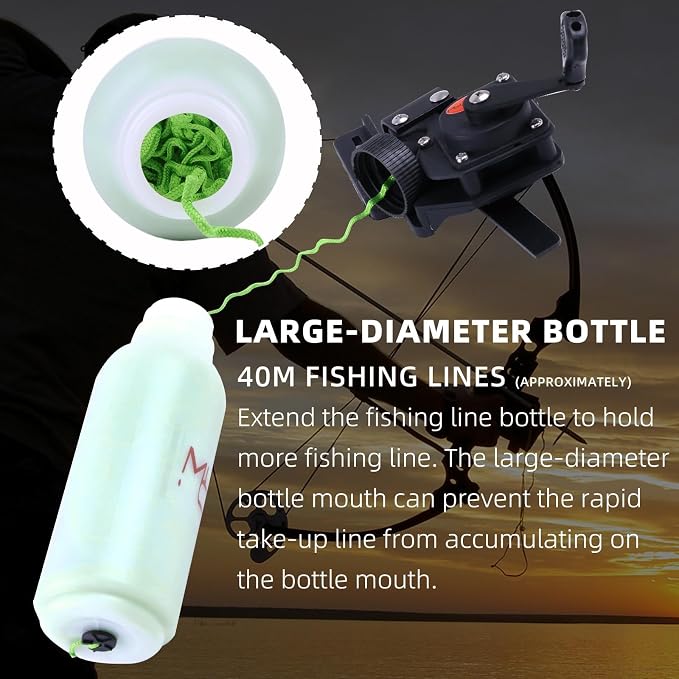 Archery Bow Fishing Reel Hunting Bow Fishing Reel 43 Yard Fishing Rope Used for Compound Bow and Recurve Bow