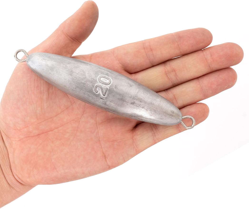 BLUEWING Torpedo Sinker Through Wire Fishing Weight Saltwater Bullet Lead Double Ringed 2oz-48oz