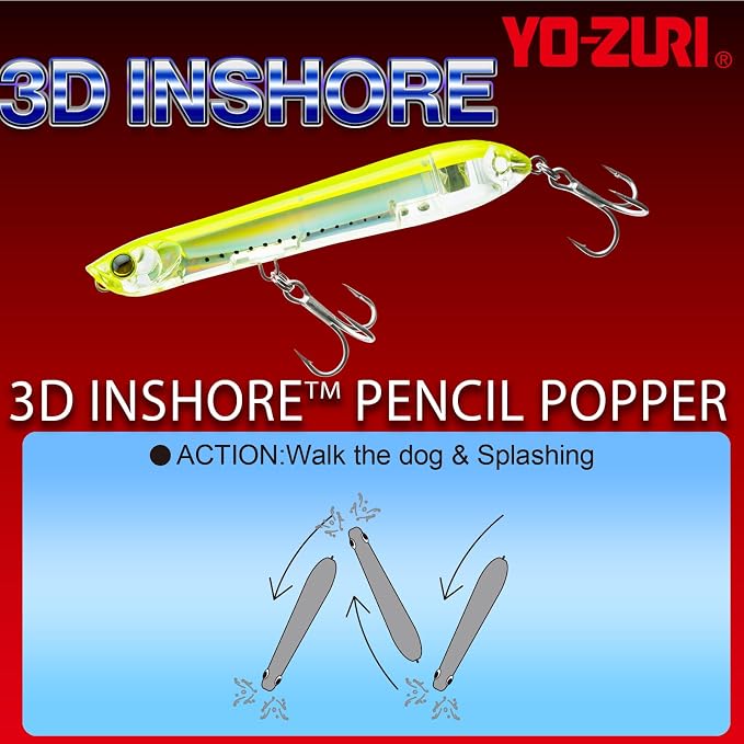 Yo-Zuri 3D Inshore Pencil Popper, Floating