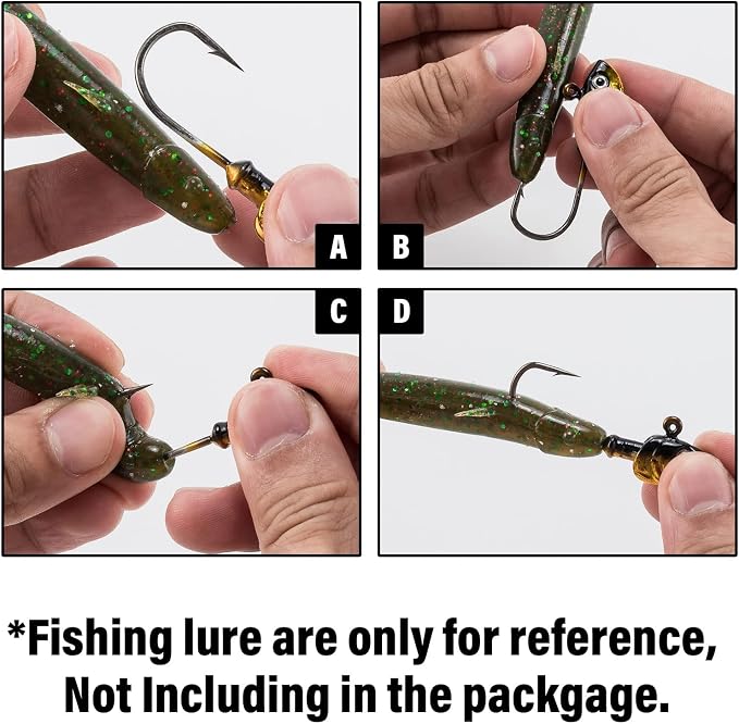 Dr.Fish 10 Pack Swimbait Jig Heads, Saltwater Fishing Jig Heads 3D Eyes High Carbon Steel Hooks Surf Fishing Lures Flounder Striper Halibut Pompano Bass