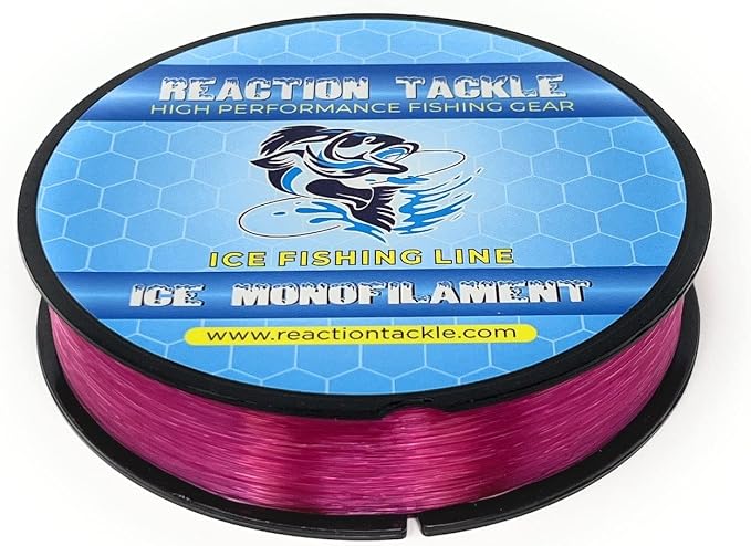 Reaction Tackle Ice Monofilament Fishing Line - High Performance Ice Fishing Line with Low Memory, High Abrasion Resistance, Freezing-Resistant - Strong and Sensitive 1000 Yard Spool Mono Line
