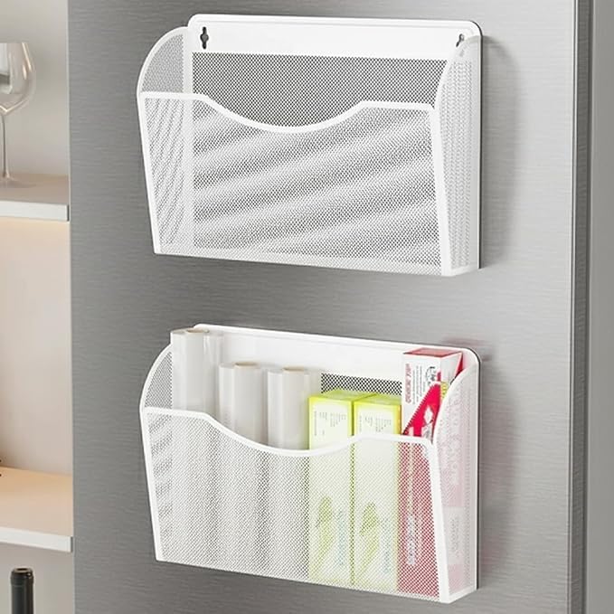 Magnetic Wall File Organizer,Hanging Wall Mounted File Folder Binder Holder Mail Organizer for Office,Home and School Supplies