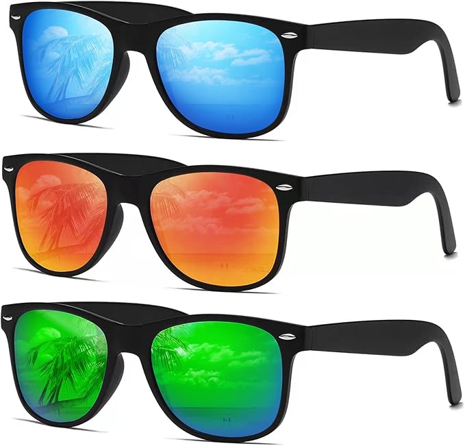 DEMIKOS Sunglasses Men Polarized Sunglasses for Mens Womens Retro Mirror Lens for Driving Fishing UV Protection